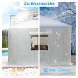 Domi 10’x12’ Gazebo Cover for Hardtop Gazebos, Outdoor Universal Winter Gazebo Cover with Sidewalls and Mesh Windows, All Season Waterproof Enclosed Gazebo Cover, White domi outdoor living