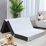 Roxzo Mattress Topper, 6 Inch Memory Foam, Full Size, Tri-fold, Ventilated, Conform Ergonomics, Soft, Portable, Floor Guest Bed, 73x52x6 inches Roxzo