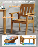 YEFU Outdoor Patio Dining Sets: All Weather 12 Piece Dining Table Set for 10 with Umbrella Hole & Aluminum Frame - Outdoor Furniture Patio 2 Table and 10 Chairs for Outside Backyard/Porch/Deck Teak YEFU