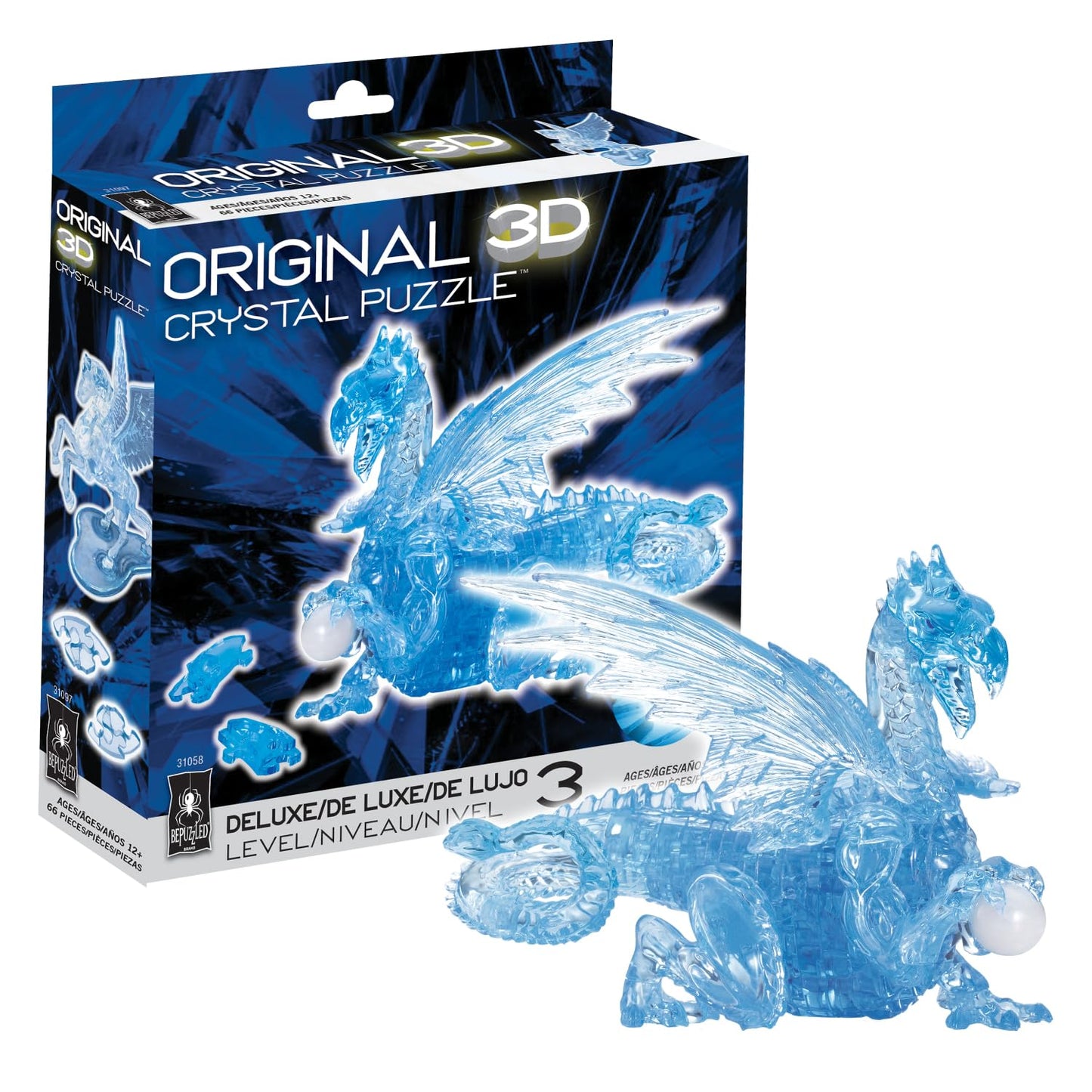 BePuzzled, Dragon Deluxe Original 3D Crystal Puzzle, Ages 12 and Up