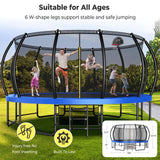 Lyromix Large Outdoor Trampoline with Basketball Hoop, 15FT Trampoline with Lights for Kids and Adults, Recreational Trampolin with Sprinkler and Stakes Lyromix