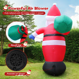 6 FT Christmas Inflatable Santa Claus Outdoor Decorations, Blow up Santa Claus with Gift Bag, Large Xmas Santa Carrying Present Sack, Outside Decor for Yard Garden Lawn Home Party, Built-in LED Lights FunFanso