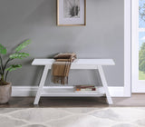 Roundhill Furniture Elyz Bench, White Roundhill Furniture