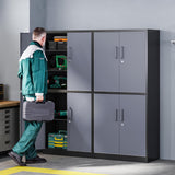 Letaya Metal Storage Cabinets with Lock Door and Shelves, Steel Garage Tool Cabinets for Home,Office, Warehouse,Lockers(71"-Black Gray) Letaya