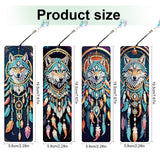 4 Pack Diamond Painting Bookmark Kits Blue Wolf Dreamcatcher, Special Shaped Diamond Art Bookmarks with Pendant, DIY Handmade Crafts Home Office Supplies Reading Bookmark, Perfect Gift for Book Lovers Focart