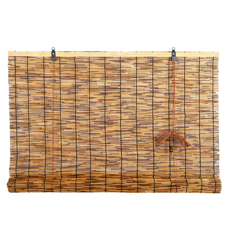 CSBWDLT Reed Roller Blinds Shades, Vertical Lifting and Breathable Waterproof Design, Sun Shade and Ventilation, Easy Installation,24" Wx64 H CSBWDLT