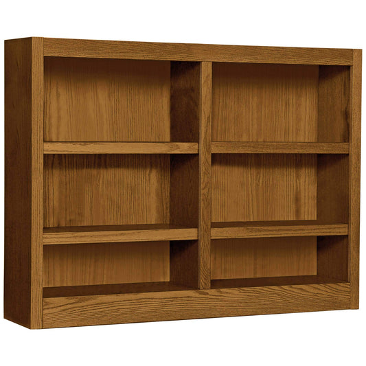 Double Wide 6-Shelf Oak Bookcase by Concepts in Wood - WoodArtSupply