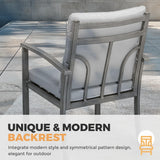 HAPPATIO 9-Piece Patio Dining Set - All Aluminum Table and Chairs for 8, Includes Rectangular Table and 8 Chairs with Cushions, Lawn, Garden HAPPATIO