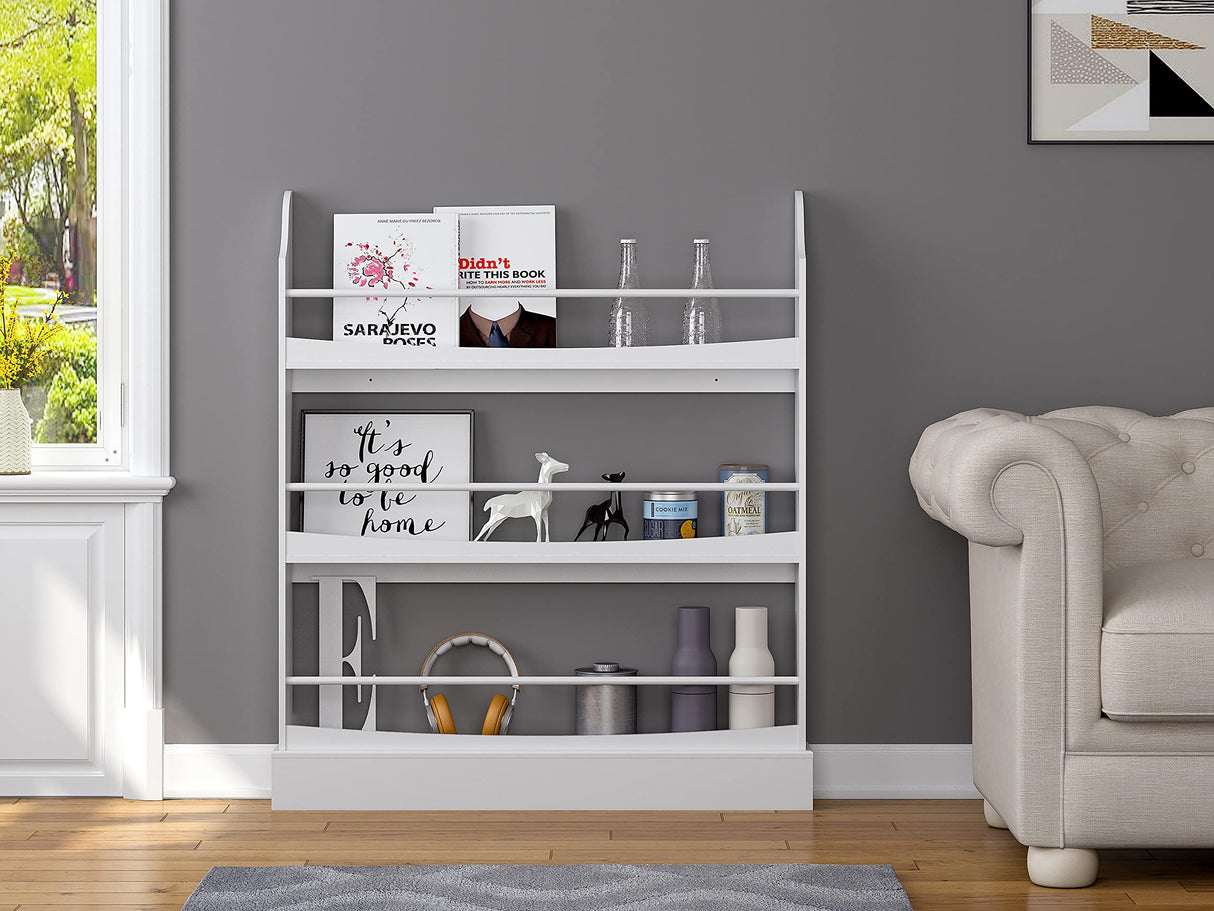 UTEX Kids Bookshelf, 3 Tiers Book Shelf and Storage for Kids Rooms, Kids Bookcase Rack Wall for Bedroom,Study Living Room,White UTEX