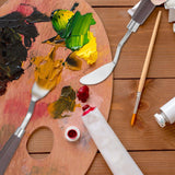 2Pcs Palette Knife No.20 Palette Knives 22mm Width Pallet Knife Stainless Steel Oval Art Paint Spatula with Wood Handle Metal Palette Knife for Oil Acrylic Canvas Mixing Spreading Cake Decorating Styquenzer