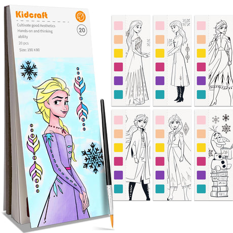 Paint with Water Coloring Books for Kids, Pocket Mess Free Watercolor Painting Kit, Water Color Paint Set Arts and Crafts Gift for Girls Ages 4 5 6 7 8+, Travel Activity Toy - Princess Kidcraft