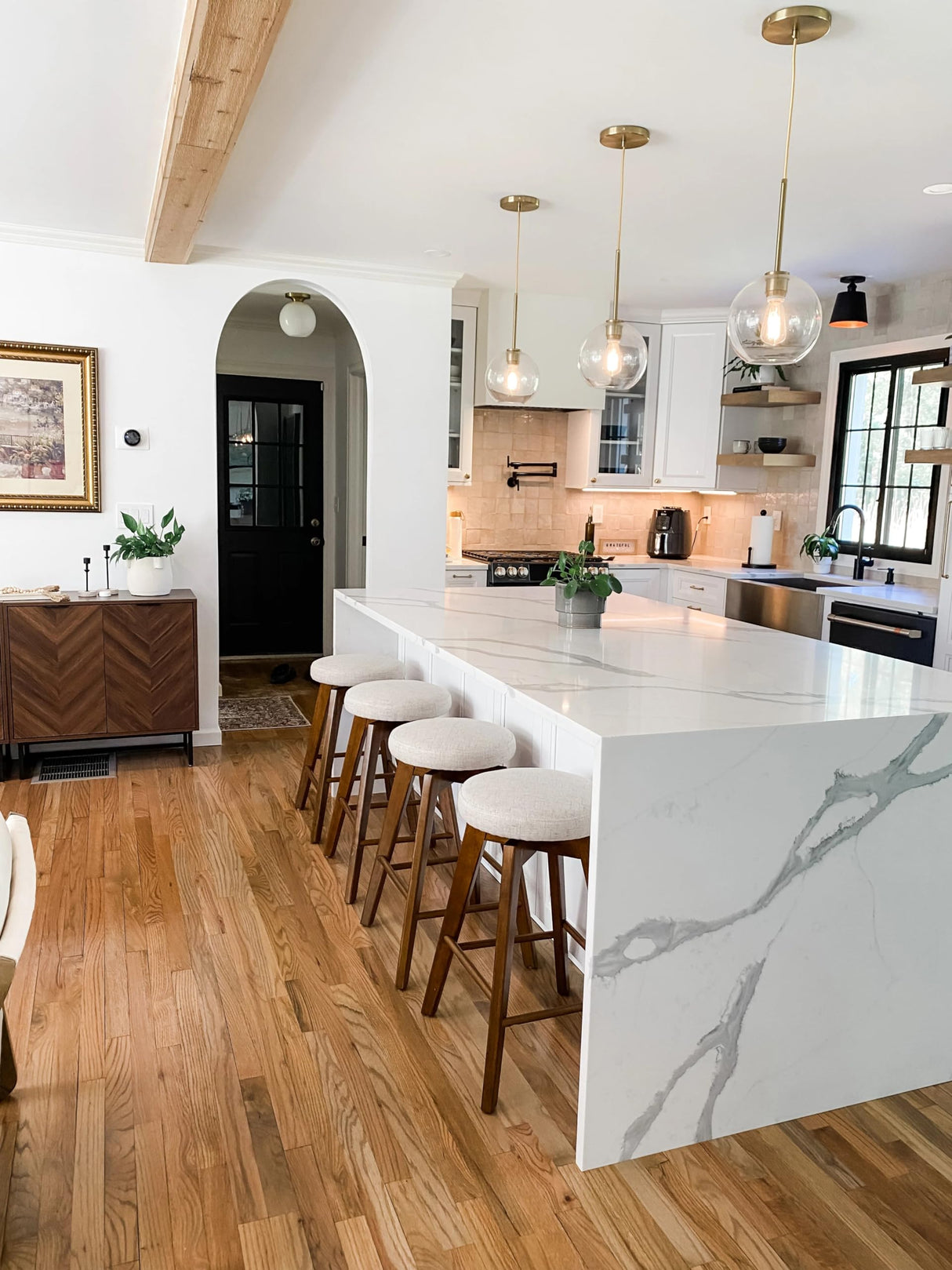 Nathan James Amalia Backless Kitchen Counter Height Bar Stool, Solid Wood with 360 Swivel Seat Antique Coffee/Natural Wheat, Set of 2 Nathan James