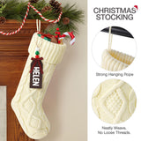 Hommtina Christmas Stockings, Personalized Christmas Stockings 18 Inches Large Size Cable Knitted Stocking Gifts (6pcs White&red&Green) Hommtina
