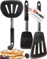 DI ORO Living Spatulas for Kitchen Use - Spatulas Silicone Heat-Resistant up to 600°F - Turner Spatula Set for Cooking - BPA Free Wide Pancake Spatulas - Egg Flippers for Nonstick Cookware Safe (3pc) di Oro Living