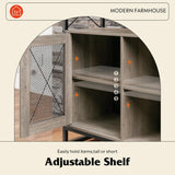 WLIVE TV Stand 55 inch TV, Tall Entertainment Center with Storage, Farmhouse Industrial TV Console for Bedroom Living Room, Greige WLIVE