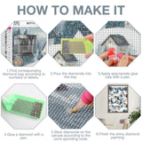 MEIYUDA Winter Snow Scene Diamond Art Kits for Adults, 5D Abstract House Diamond Art Painting for Beginners, DIY Winter House Diamond Painting Full Drill Crystal Craft Kits for Home Wall Decor 12x16in MEIYUDA