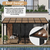 Arlopu 10'x 14' Gazebo Pergola, Outdoor Aluminum Lean to Hard Top with Sloped Roof, Large Wall-Mounted Heavy Duty Awnings for Patio, Garden, Decks, Backyard and More Arlopu