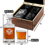 Trump Whiskey Decanter Set, Conservative Gift, Inauguration Day Engraved 45-47 Liquor Decanter 25oz, Whiskey Glasses Set With Wood Box, Gift for Trump Supporters,Trump For Presidency (Trump Decanter) Yay! Personalized Gifts