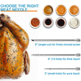 Marinade Injector Syringe and Brushes Set, Meat Injector Syringe with 3 Professional Marinade Injector Needles, Creates Tender Meat & Poultry Flavors, for BBQ Grill Smoker & Turkey & Brisket MTNZXZ