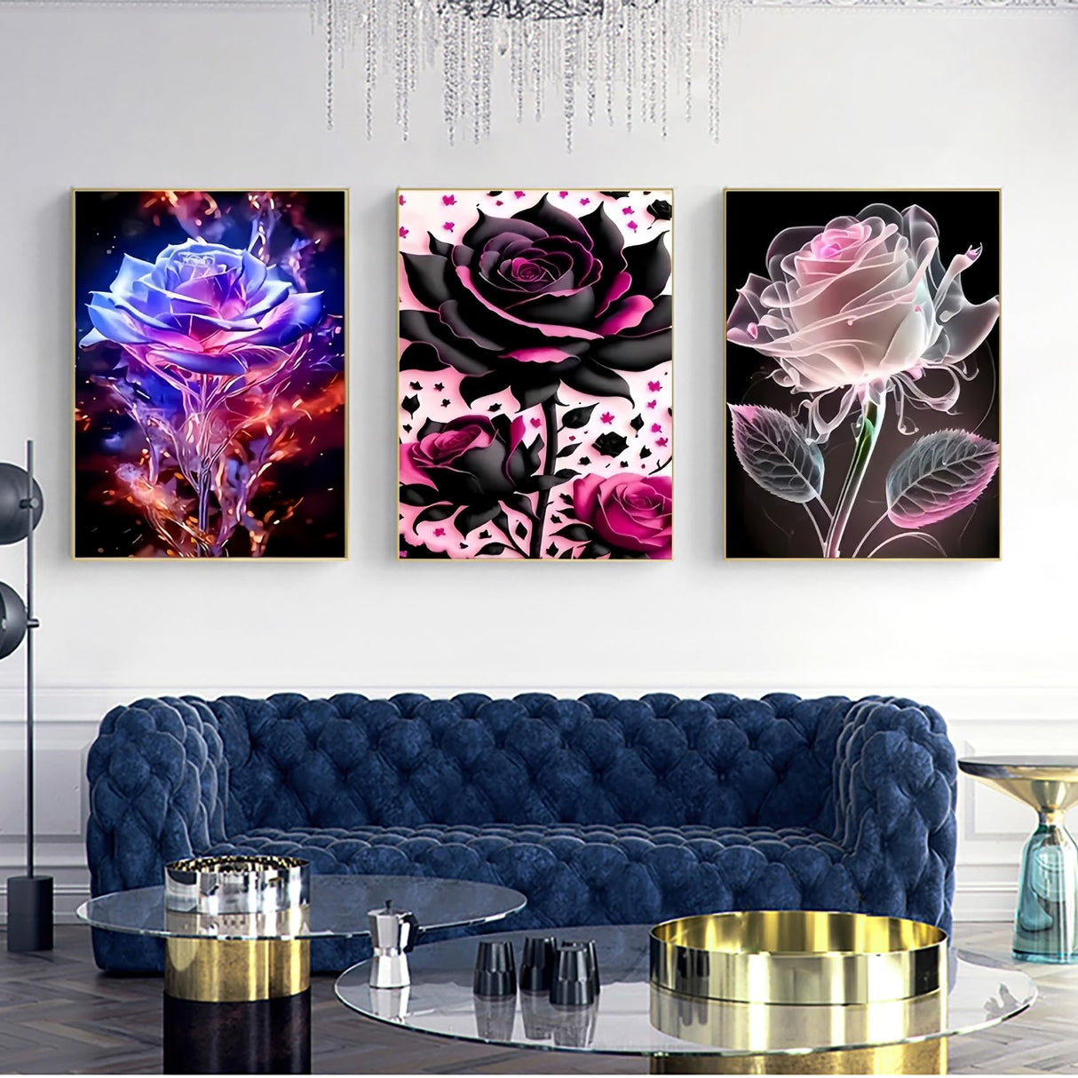 GXGLLPZBY 3 Pack Flower Diamond Art Kits for Adult Beginners,5D DIY Rose Floral Diamond Painting Kits for Adult,Full Drill Paint by Diamonds Dot Gem Art Painting Kits,for Home Decor 11.8X15.8inch GXGLLPZBY