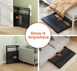 Coavas 39.4 inch Folding Desk No Assembly Required, Writing Computer Desk Space Saving Foldable Table Simple Home Office Desk, Black Wood Coavas