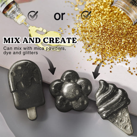 LET'S RESIN Colored UV Resin, 300g Large Capacity White& Black UV Resin, Dark Odorless & Low Shrinkage UV Color Resin for Crafts, Jewelry Making, Colored Resin Casting and Coating LET'S RESIN