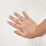 Yaheetech Boucle Fabric Accent Chair, Vintage Rattan Vanity Chair with Wood Armrest and Legs for Living Room Bedroom Makeup Room, Ivory, 2 pcs Yaheetech