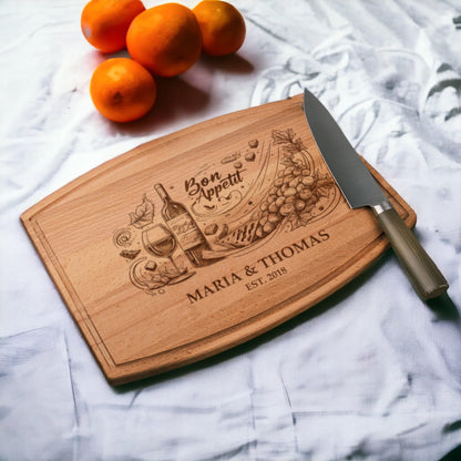 Custom Cutting Board for Kitchen – Personalized Wooden Cutting Boards for Kitchen Countertop, Engraved Bamboo Walnut Chestnut Chopping Boards, - WoodArtSupply