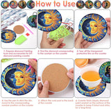 ijbnhd 8 Pcs Sun & Moon Diamond Art Coasters with Holder-DIY Sun & Moon Diamond Painting Coasters 5D Art Coaster with Cork Pads for Adults for Holiday Gift ijbnhd