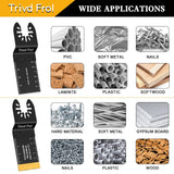 Trivd Frol 100PCS Oscillating Saw Blades, Professional Universal Titanium Multitool Blades for Wood Plastics Metal, Quick Release Multi Tool Blades Kits Fit Dewalt Ryobi Milwaukee Rockwell Fein Trivd Frol