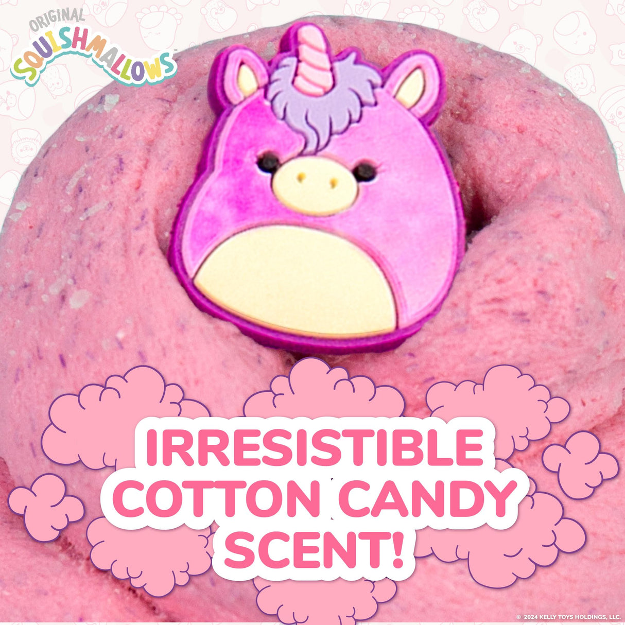 Original Squishmallows Lola The Unicorn Premium Scented Slime, Cotton Candy Scented, 8 oz. Fluffy with 2 Fun Add Ins, Pre-Made Slime for Kids, Great 6 Year Old Toys, Super Squishy Toy Squishmallows