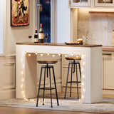 Tribesigns Bar Table, Narrow Bar Height Table with Long Wooden Tabletop, 63" Modern Tall Kitchen Bar Table with White Wave Legs for Pub, Dining Room, Balcony, Rustic Brown & White Tribesigns