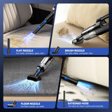 MONOZEL Car Vacuum Portable Cordless, 18000Pa 2 in 1 Vacuum Cleaner&Air Duster, 130W Brushless Motor Handheld Vacuum Cordless with 7800mAh Battery, LED Light, Multi-Nozzles for Car, Home, Office, Pet MONOZEL