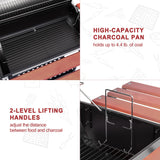 Royal Gourmet CC1830W 30-Inch Charcoal Grill with Offset Smoker and Wood-Painted Side Table, Outdoor Smoker Grill with 811 Sq. In. Cooking Area for Outdoor Barbecue Event, Black Royal Gourmet