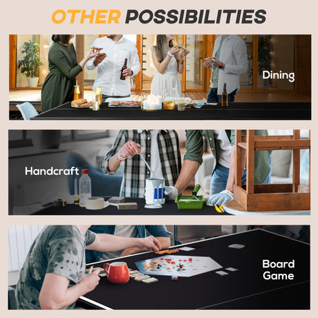 Soozier Full Size Ping Pong Table, Folds into Quarters, Portable Table Tennis Table with Net, Paddles, Balls, MDF, Charcoal Gray Soozier
