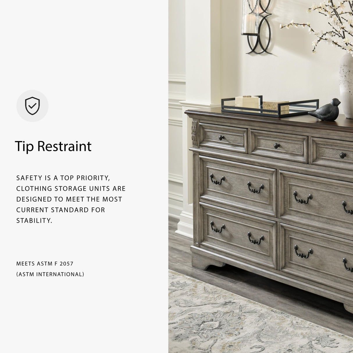 Signature Design by Ashley Londenbay Classic Farmhouse 7 Drawer Dresser, Brown & Gray Signature Design by Ashley