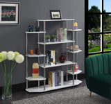 Convenience Concepts Designs2Go White Wall Unit Bookshelf with Seven Tiers Convenience Concepts