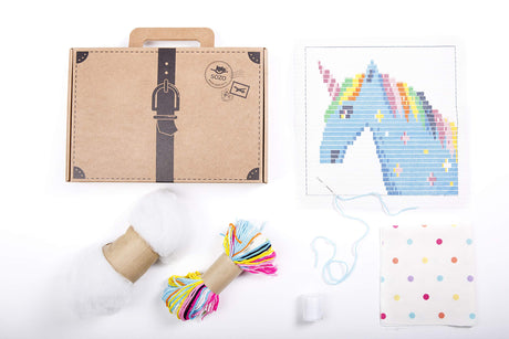 sozo growing up creative Needlepoint Kit Embroidery Craft Pillow Kit for Kids and Adult Beginners Throw Pillow Unicorn Printed Tapestry Canvas sozo growing up creative