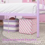 Weehom Twin Canopy Bed Frame with Headboard and Footboard, 4 Posters Metal Bed Frame, No Box Spring Needed, Mattress Foundation Platform Bed for Kids and Adults, Purple Weehom