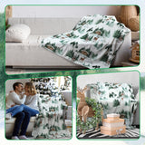Breling Christmas Throw Flannel Blanket Winter Elk Cozy Fuzzy Warm Throw Blanket with Holiday Themed Print Christmas Gift for Winter Couch Sofa Bed Home Decor 60"x50" Breling