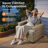 ovios 6 Piece Patio Sectional Furniture, Rattan Wicker Coversation Couch Set, Outdoor Sofa Set for Outside Porch Balcony Backyard Pool,Dark Grey ovios