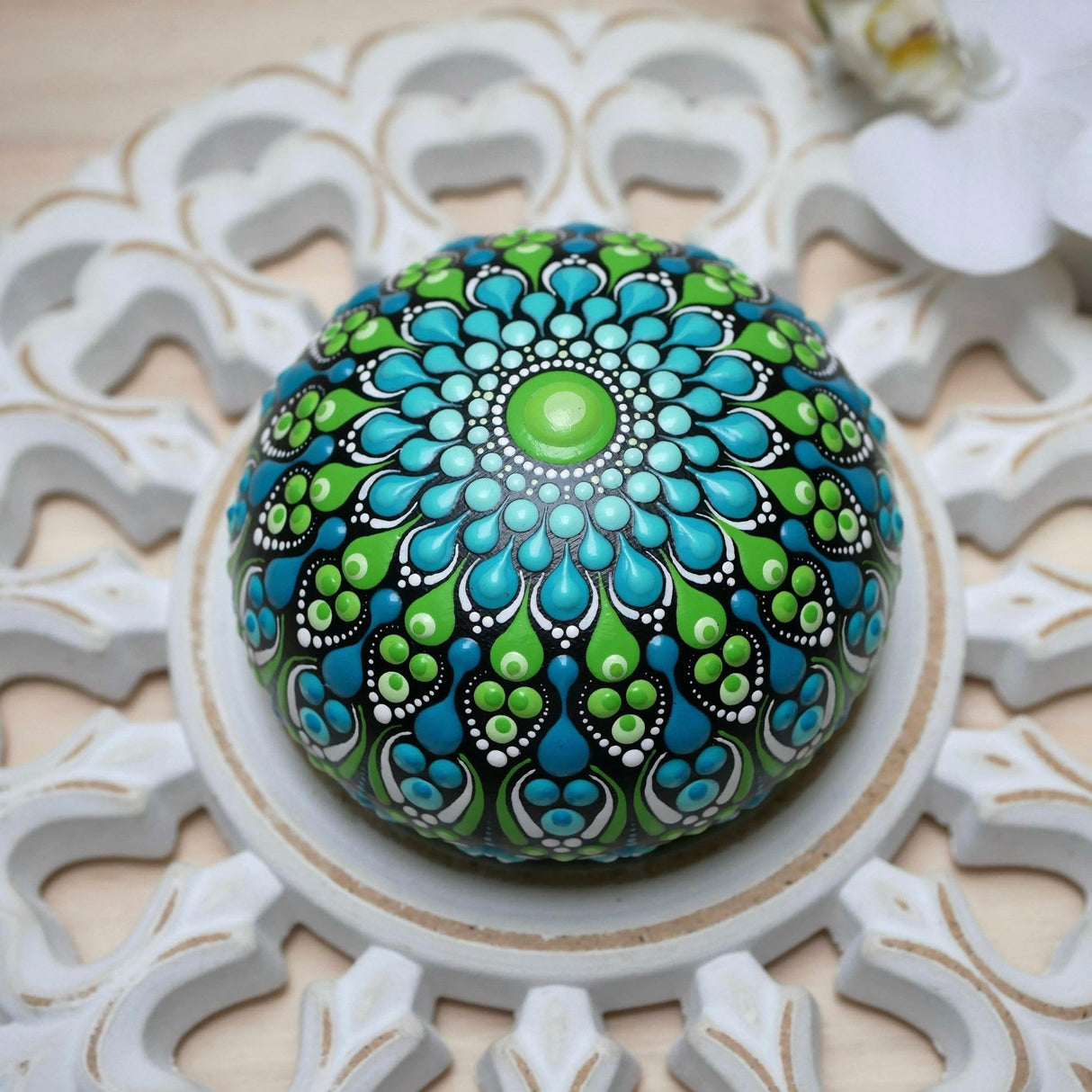 Silicone Mold for Making Smooth Rocks and Stones for Art - Includes Dome Template - Design #1 by Happy Dotting Company - Reusable for Art Including Mandala Dotting - Drawing Painting DIY Crafts Happy Dotting Company