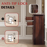 WLIVE Wood Dresser with 5 Drawer, Cabinets Dressers Wood Dresser Cabinet, Organizer Drawers for Bedroom, Living, Hallway, Measuring 15.7" W*31.4" D*45.3" H, Brown WLIVE