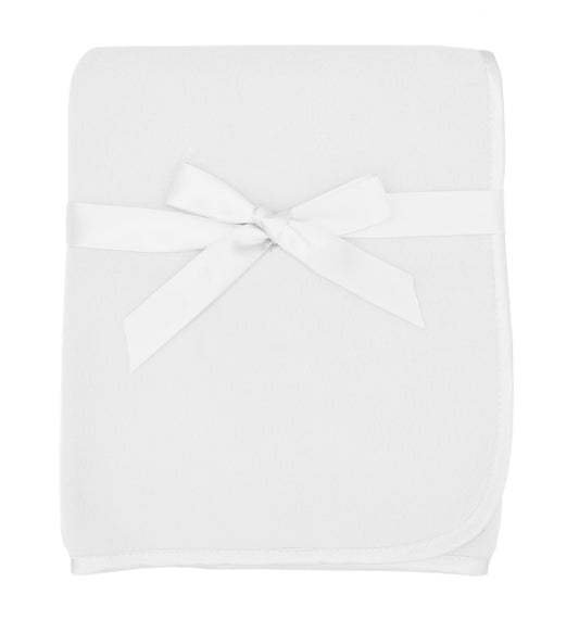 TL Care Fleece Blanket with Silk-Like Satin Trim, Soft, Warm & Cozy, White, 30" x 30" for Boys and Girls, Perfect for Baby Carrier, Stroller, Travel and Gifting