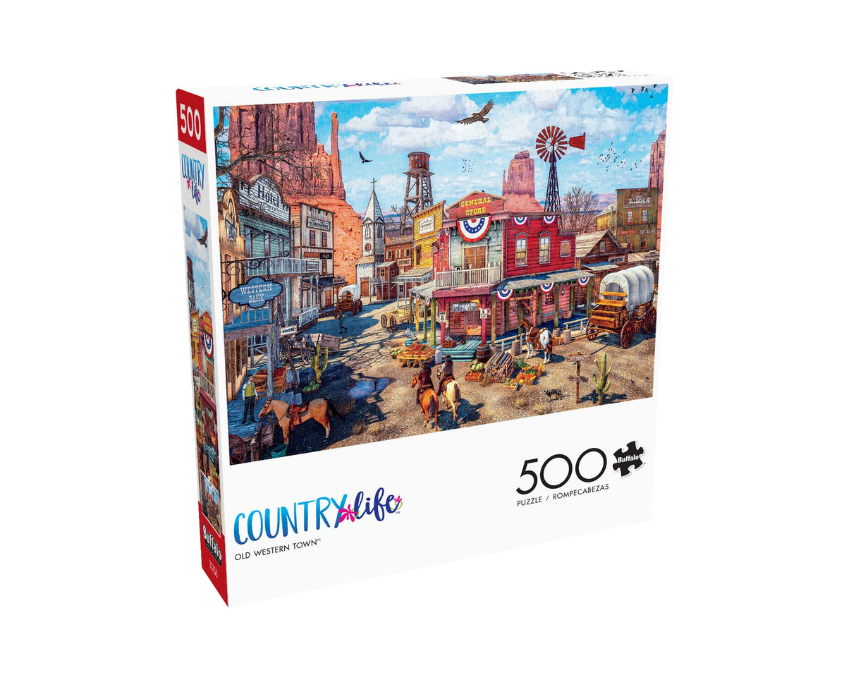 Buffalo Games - Dominic Davison - Old Western Town - 500 Piece Jigsaw Puzzle For Adults -Challenging Puzzle Perfect for Game Nights - Finished Puzzle Size is 21.25 x 15.00 Buffalo Games
