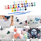 6 Packs Halloween Paint by Number Kits for Adults, Horror Movie Adult's Painting by Numbers on Canvas, Easy Acrylic DIY Oil Painting on Canvas, Home Wall Decor(12x16in No Frame) Clendo