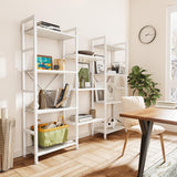 SUPERJARE Triple 4 Tier Bookshelf, Bookcase with 11 Open Display Shelves, Wide Book Shelf Book Case for Home & Office, White SUPERJARE