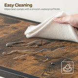 YATINEY Bar Table with LED Lights, Counter Height Table, Bar Height Table, Pub Table, Gaming Table, Metal Frame, for Living Room, Dining Room, Pub, Rustic Brown and Black BT01DBR YATINEY