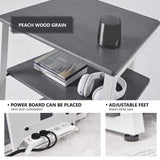 FITUEYES DESIGN 4-Tier AV Media Stand Corner Shelf Stand Wooden Corner Shelves Component Cabinet Stereo Rack Audio Tower with Height Adjustable Wooden Shelves for/Apple Tv/Xbox One/ps4 (Grey) FITUEYES