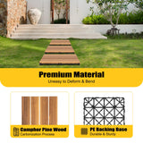 36pcs Hardwood Interlocking Patio Deck Tiles, 12"x12" All Weather Balcony DIY Flooring Tiles Acacia Waterproof Wood Flooring Tiles Portable Snap Click Together Patio Tiles for Indoor or Outdoor use DDYOOK